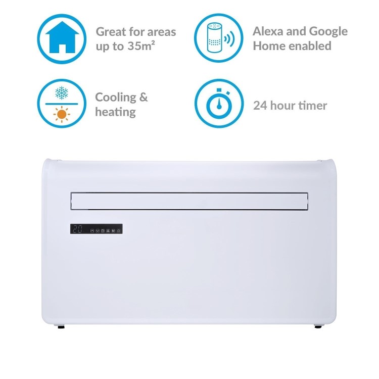 14000 BTU Wall Mounted All-In-One Smart Air Conditioner with Heat Pump - No Outdoor Unit Needed