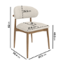 Beige Upholstered Curved Dining Chair with Solid Wood Exposed Back - Kori