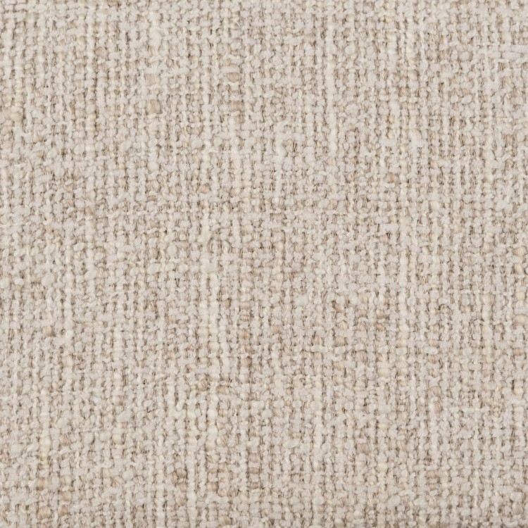 Beige Upholstered Curved Dining Chair with Solid Rustic Wood Open Back - Kori