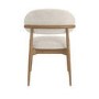 Beige Upholstered Curved Dining Chair with Solid Wood Exposed Back - Kori