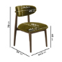 Walnut and Olive Green Upholstered Curved Dining Chair with Open Back - Kori
