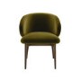 Walnut and Olive Green Upholstered Curved Dining Chair with Exposed Back - Kori