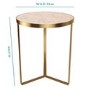 Gold Side Table with Pink Patterned Top - Kourtney