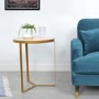 Gold Side Table with Pink Patterned Top - Kourtney