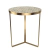 Iris Patterned and Gold Side Table