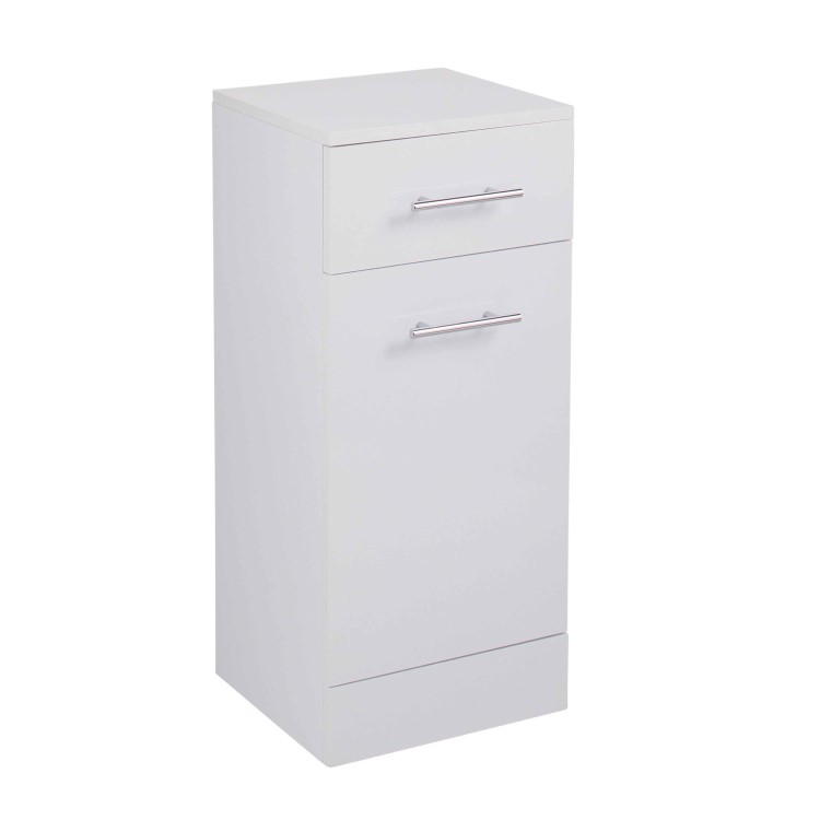 GRADE A1 - White Free Standing Laundry Basket Unit - 300mm Depth