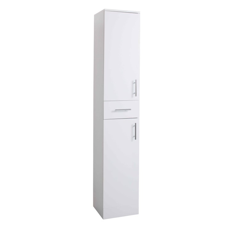 GRADE A1 - White Tall Boy Bathroom Cabinet Storage Unit - W350 x H1902mm