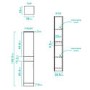 GRADE A1 - White Tall Boy Bathroom Cabinet Storage Unit - W350 x H1902mm