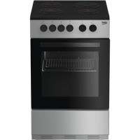 Beko KS530S 50cm Single Oven Electric Cooker With Sealed Plate Hob - Silver