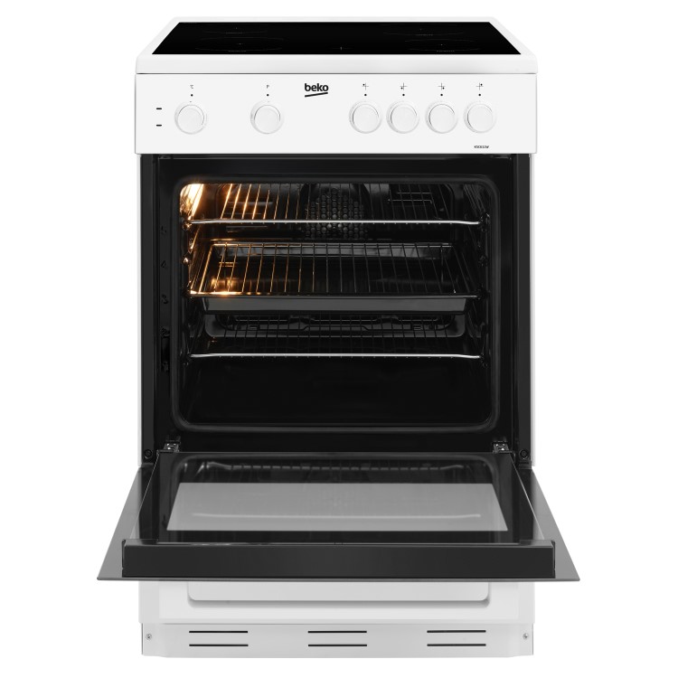 Beko KSC611W 60cm Single Oven Electric Cooker With Ceramic Hob - White
