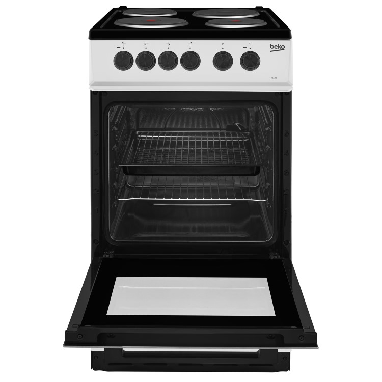 Beko KS530S 50cm Single Oven Electric Cooker With Sealed Plate Hob - Silver