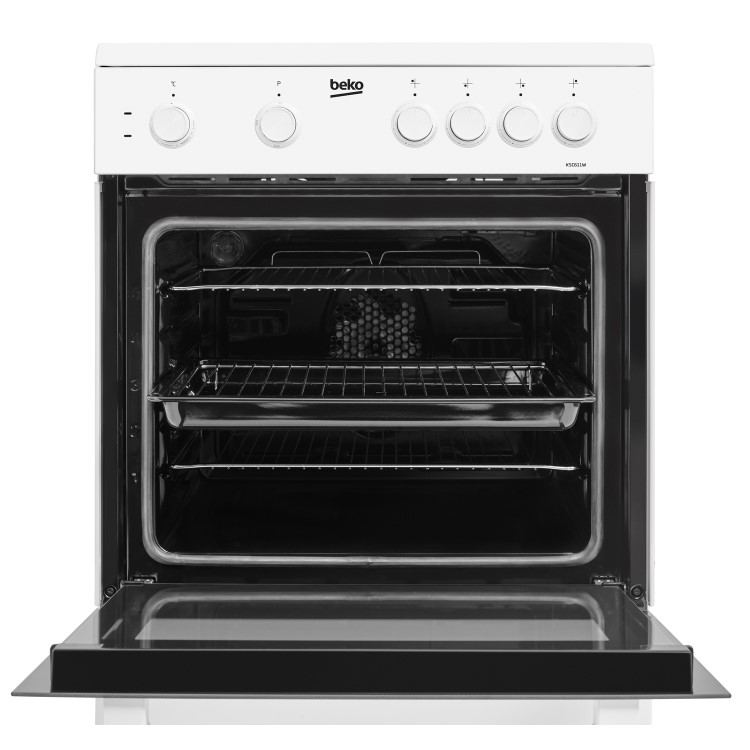 Beko KSC611W 60cm Single Oven Electric Cooker With Ceramic Hob - White