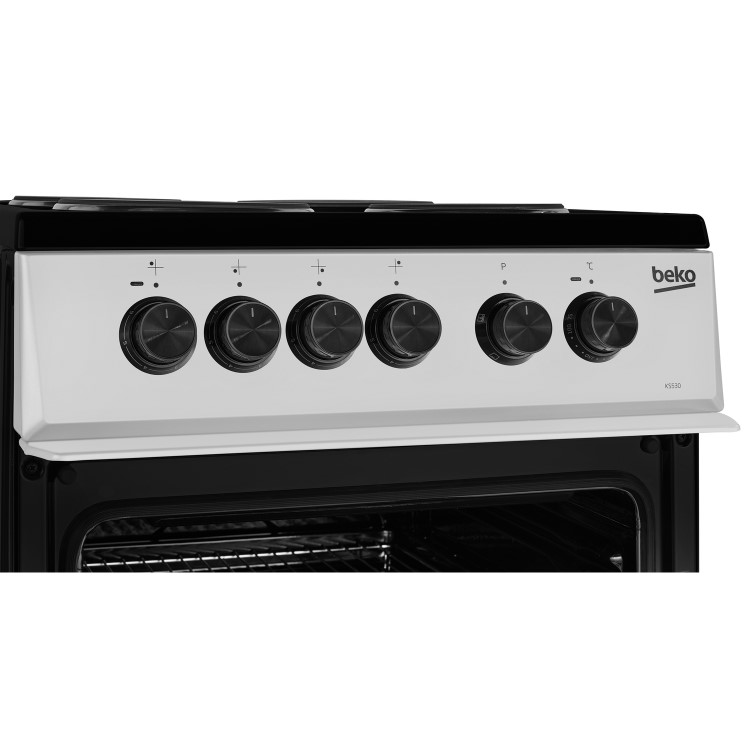 Beko KS530S 50cm Single Oven Electric Cooker With Sealed Plate Hob - Silver