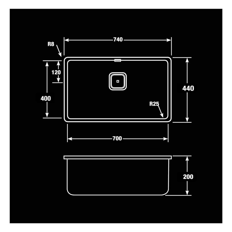 CDA KSC25SS Undermount Sink