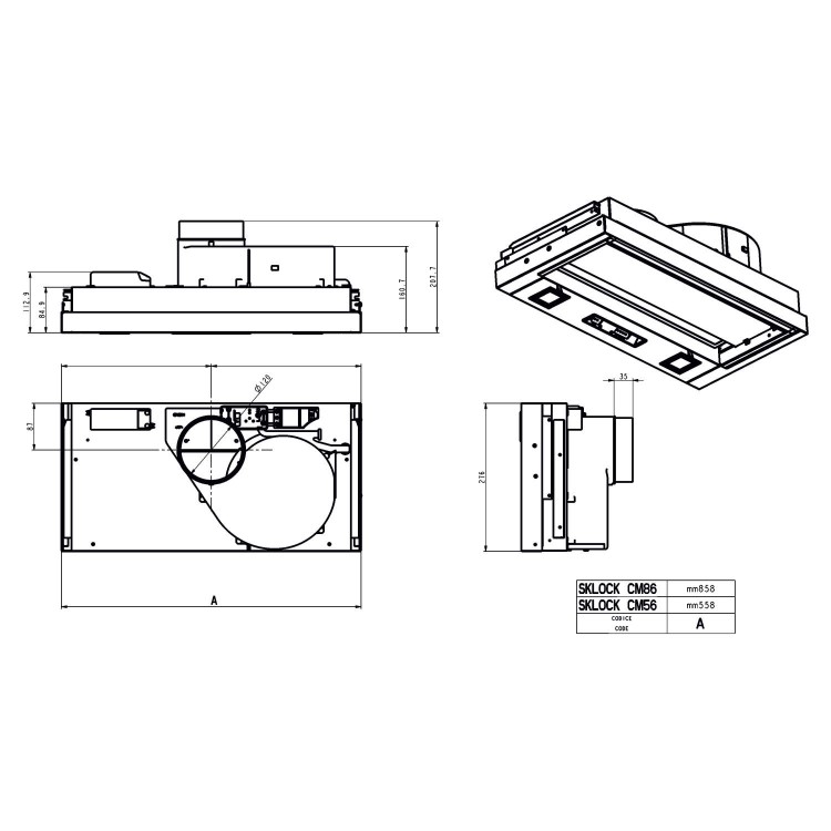 Smeg KSET56XE Cucina 56cm Telescopic Slide Away Cooker Hood