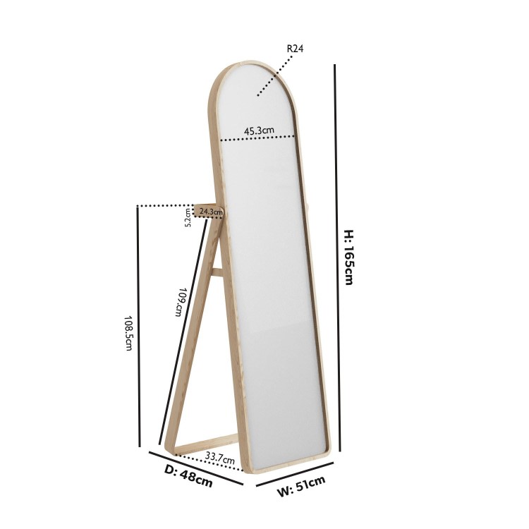 Wood Full-Length Freestanding Mirror - Kasper