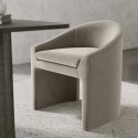 KSY001 Upholstered Mink Velvet Curved Tub Dining Chair - Kelsey