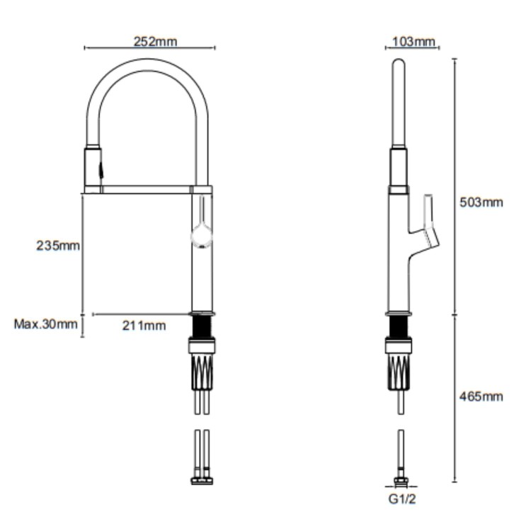 McAlpine Kinloch Dual Function Aerator Kitchen Mixer Tap