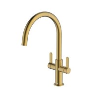McAlpine Teviot Dual Lever Kitchen Mixer - Brass