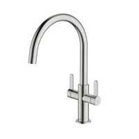 McAlpine Teviot Dual Twin Lever Kitchen Mixer - Nickel