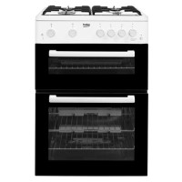 Beko 60cm Double Cavity Gas Cooker - White Beko 60cm Double Cavity Gas Cooker - White