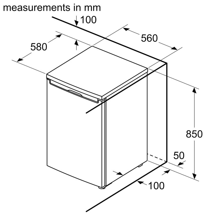Bosch Series 2 120 Litre Under Counter Fridge - White