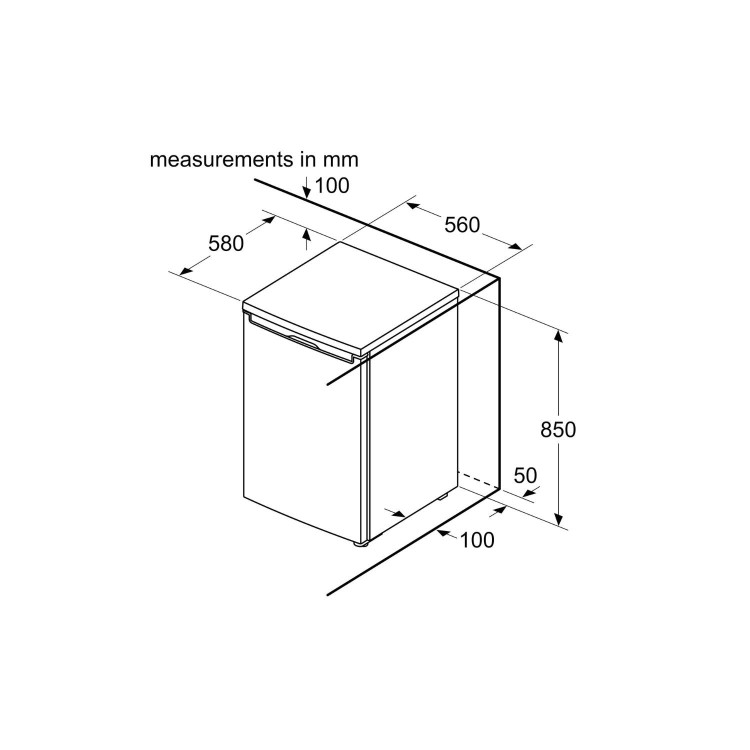 Bosch Series 2 134 Litre Under Counter Fridge - White