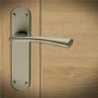 Internal Antique Brass Bathroom Lever Door Handle with Lock, Latch and Hinges Pack - 65mm Latch - Kuban - XL Joinery