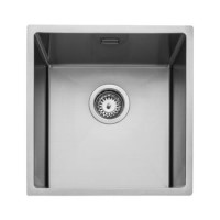 Rangemaster Kube Single Bowl Inset / Undermount Chrome Stainless Steel Kitchen Sink