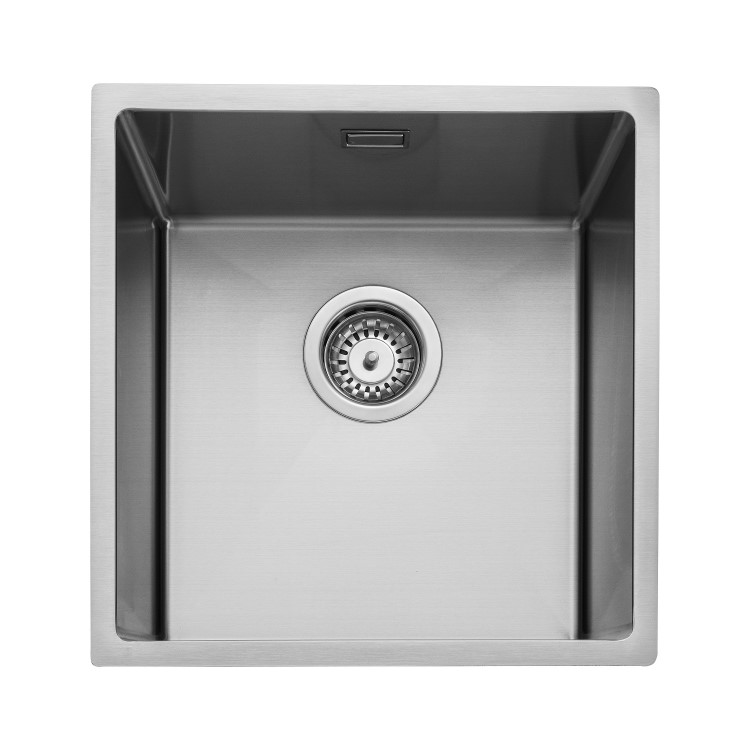 Rangemaster Kube Single Bowl Inset / Undermount Chrome Stainless Steel Kitchen Sink