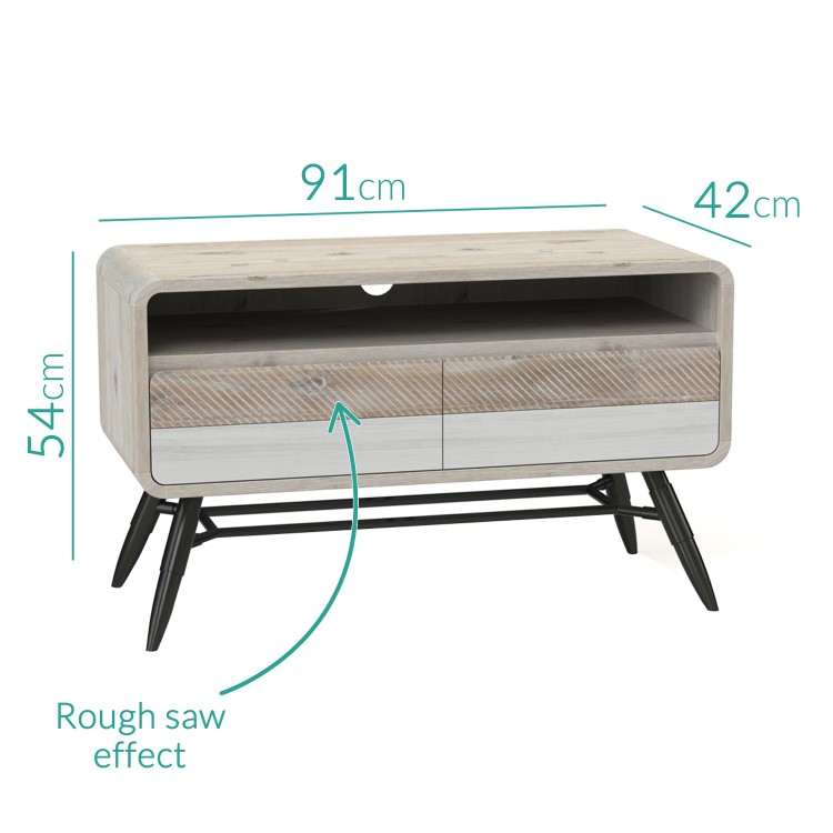 Kuta Reclaimed Wood TV Unit - Industrial Style TV's up to 36"