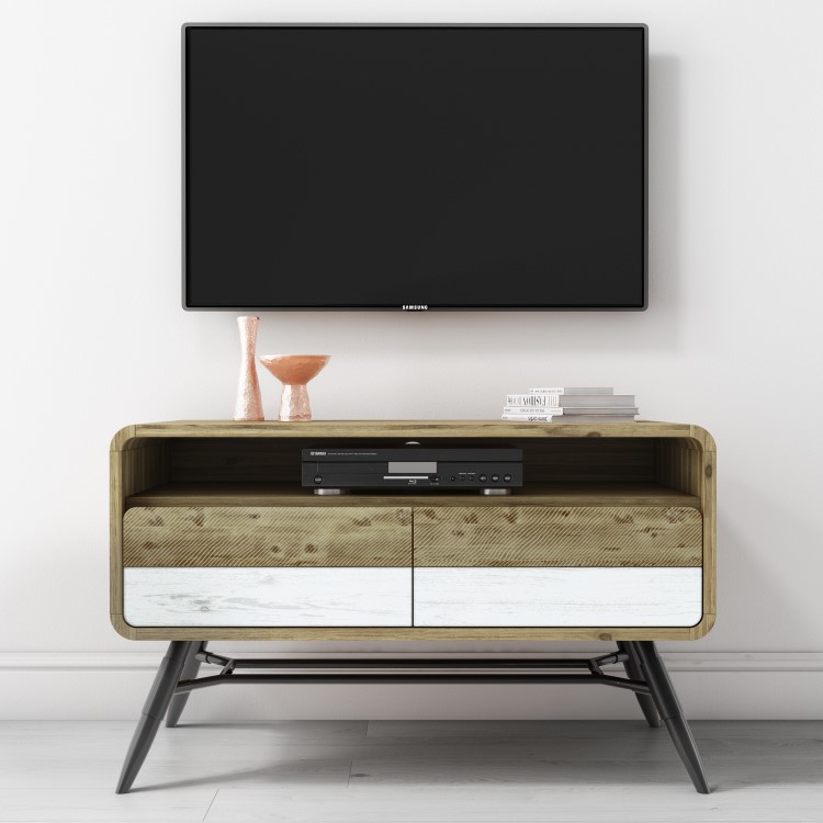 Kuta Reclaimed Wood TV Unit - Industrial Style TV's up to 36"