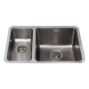 1.5 Bowl Undermount Chrome Stainless Steek Kitchen Sink with Left Hand Drainer - CDA