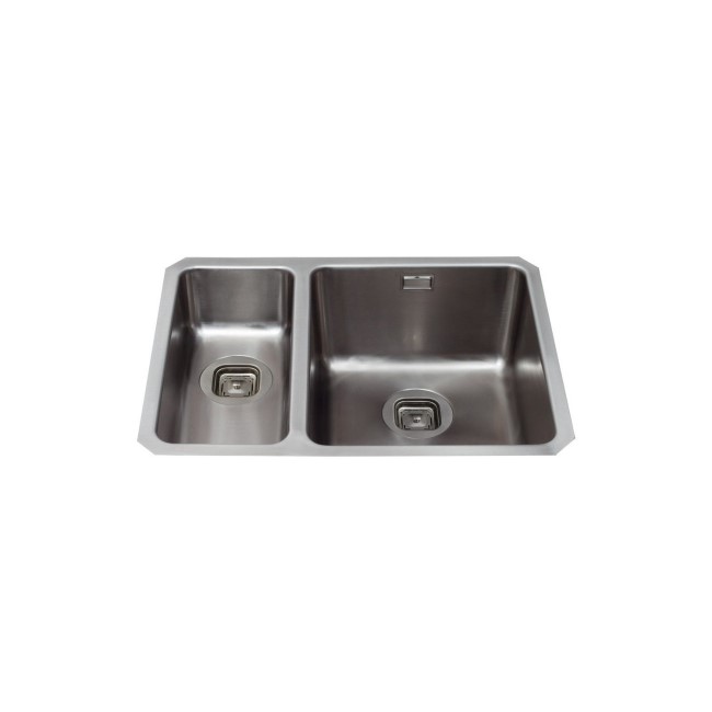 1.5 Bowl Undermount Chrome Stainless Steek Kitchen Sink with Left Hand Drainer - CDA