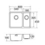 1.5 Bowl Undermount Chrome Stainless Steek Kitchen Sink with Left Hand Drainer - CDA