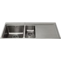 GRADE A2 - CDA KVF22RSS Designer One And A Half Bowl Sink Flush Fit - Right Hand Drainer