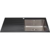Single Bowl Inset Black Stainless Steel Kitchen Sink with Left Hand Drainer - CDA