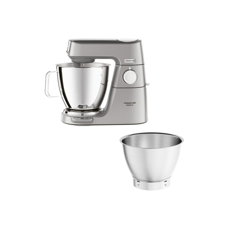 Refurbished Kenwood Chef Titanium Baker XL Stand Mixer with 7L & 5L Bowl in Silver
