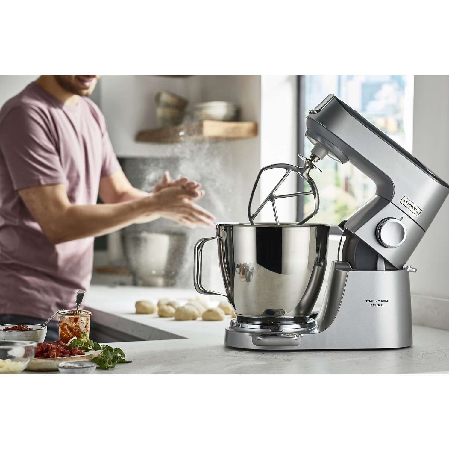 Kenwood KVL85.004SI Chef Titanium Baker XL Stand Mixer with 7L 5L Bowls Silver BuyItDirect.ie