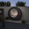 Round Water Feature with LED Lights - Anthracite Polyresin 