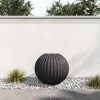 Matt Grey Ceramic Ball Water Feature with LED Lights
