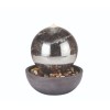 Stainless Steel Sphere in Bowl Water Feature with LED Lights