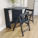 KYE001 Small Navy Folding Dining Table Set with 2 Chairs - Seats 2 - Kylee