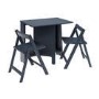 Navy Drop Leaf Dining Table Set with 2 Chairs - Seats 2 - Kylee