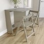 Beige Drop Leaf Dining Table Set with 2 Chairs - Seats 2 - Kylee