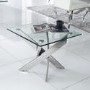 Glass Side Table with Chrome Base - Vida Living Kalmar