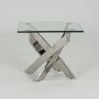 Glass Side Table with Chrome Base - Vida Living Kalmar