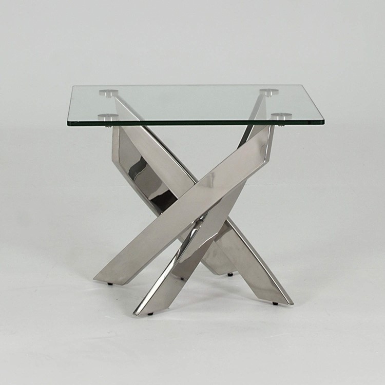 Glass Side Table with Chrome Base - Vida Living Kalmar