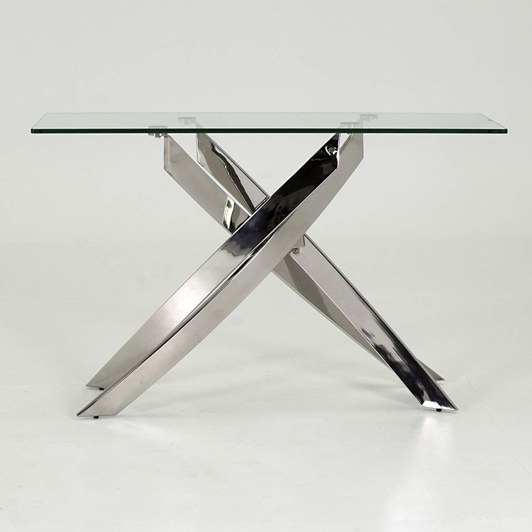 Glass Console Table with Chrome Base - Vida Living Kalmar