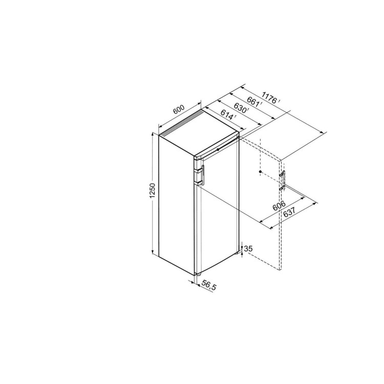 Liebherr 248 Litre Freestanding Larder Fridge - Silver